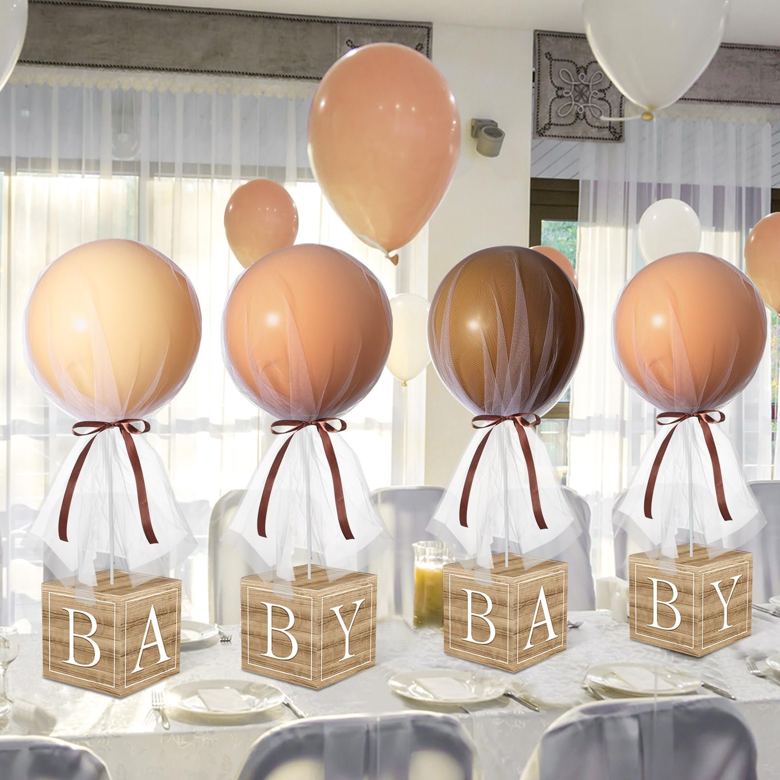 Amazon.com: 6 Set Brown Bear Tulle Tutu Balloon with Letter
